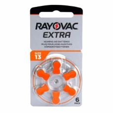 6 Batterie PILE RAYOVAC Extra 13 per Apparecchi Acustici Protesi Udito PR48