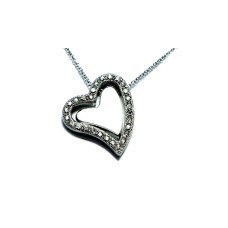 Collana Acciaio Inox anallergico cuore pendente con swarovski  Donna CTFA21