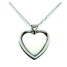 Collana Acciaio Inox anallergico cuore pendente in madreperla Donna P142L