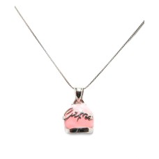 Collana Capri con pendente campanella 2cm argento puro 925 smalto rosa campana