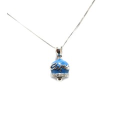 Collana Capri con pendente campanella 2cm argento swarovski smalto blu campana