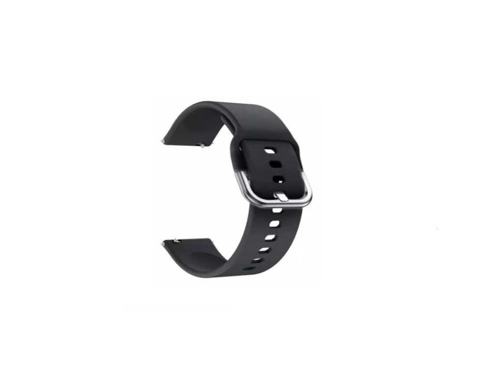 Cinturino in silicone nero per smartwatch tipo Apple con foro
