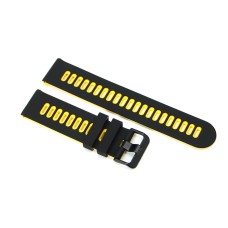 Cinturino orologio silicone bicolore nero giallo 20mm gomma smartwatch J235 CINTURINI PER OROLOGI, Cinturini in Gomma Silicone Caucciu' Pvc image