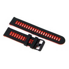 Cinturino orologio silicone bicolore nero rosso 20mm gomma smartwatch J235 CINTURINI PER OROLOGI, Cinturini in Gomma Silicone Caucciu' Pvc image