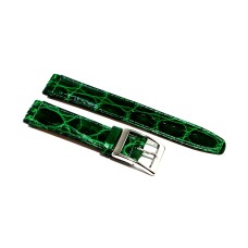 Cinturino orologio in pelle stampa coccodrillo verde compatibile swatch 17mm watch strap