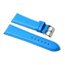 Cinturino orologio in vera pelle liscia semi imbottito azzurro ansa 26mm watch strap