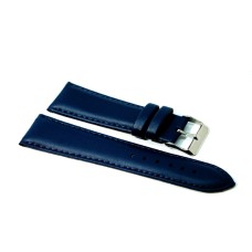 Cinturino orologio in vera pelle liscia semi imbottito blu ansa 20mm watch strap image