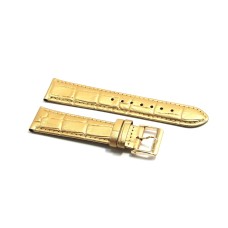 Cinturino orologio in vera pelle stampa coccodrillo oro dorato 18mm gold