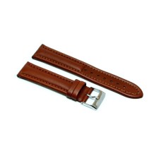 Cinturino orologio vera pelle imbottito marrone 18mm compatibile tipo panerai watch strap image