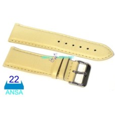 Cinturino orologio vera pelle liscia semi imbottito beige ansa 22mm watch strap