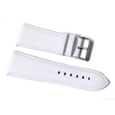 Cinturino orologio vera pelle liscia semi imbottito bianco 26mm watch strap