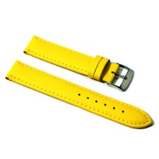 Cinturino orologio vera pelle liscia semi imbottito giallo ansa 20mm leather