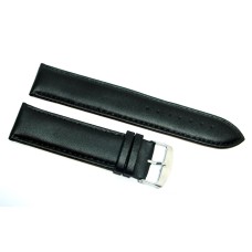 Cinturino orologio vera pelle liscia semi imbottito nero ansa 20mm watch strap