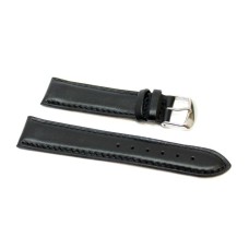 Cinturino orologio vera pelle liscia semi imbottito nero ansa 22mm watch strap