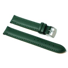 Cinturino orologio vera pelle liscia semi imbottito verde scuro ansa 18mm watch strap