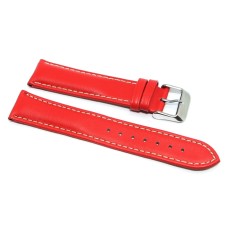 Cinturino orologio vera pelle rosso cuciture a contrasto 18mm tipo breitling panerai