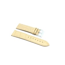 Cinturino orologio vera pelle semi imbottito stampa coccodrillo beige 18mm watch strap