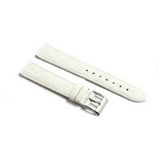 Cinturino orologio vera pelle di coccodrillo piatto bianco 18mm watch strap