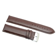 Cinturino orologio vera pelle liscia semi imbottito marrone scuro ansa 22mm strap