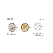 Meccanismo o movimento al quarzo per orologi miyota GL10 (GL12) made in japan