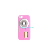 Iphone 4 4s custodia cover gomma foto camera rosa protezione telefono