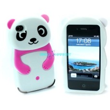 Iphone 4 custodia panda b blu gomma silicone protezione cellulare anti urto t2